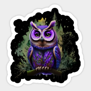 Owl In Forest Sticker